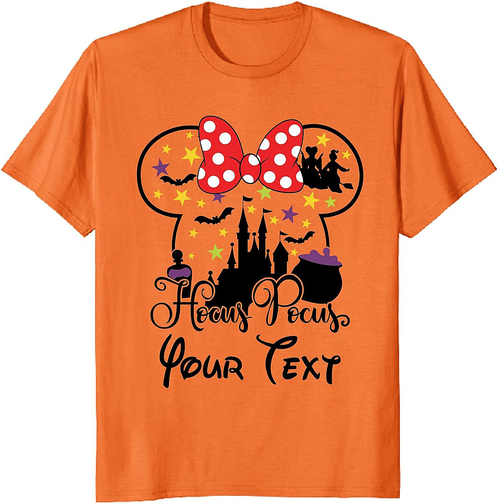 Custom Halloween Hocus Pocus Mouse Ear Shirt, Personalized Family Matching Halloween T-Shirts, Magical Castle Spooky Outfit