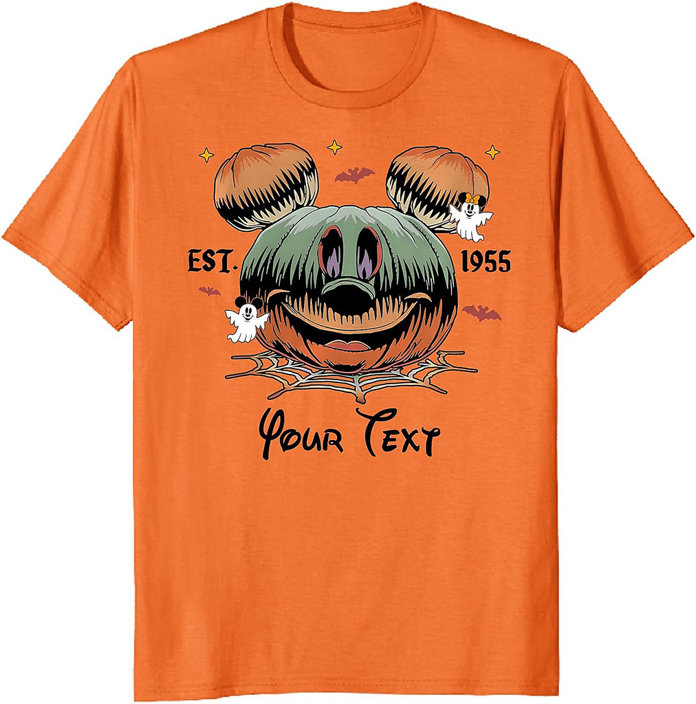 Custom Pumpkin Mickey Halloween Shirts, Family Matching Fall Spooky Season T-Shirts, Personalized Halloween Outfits