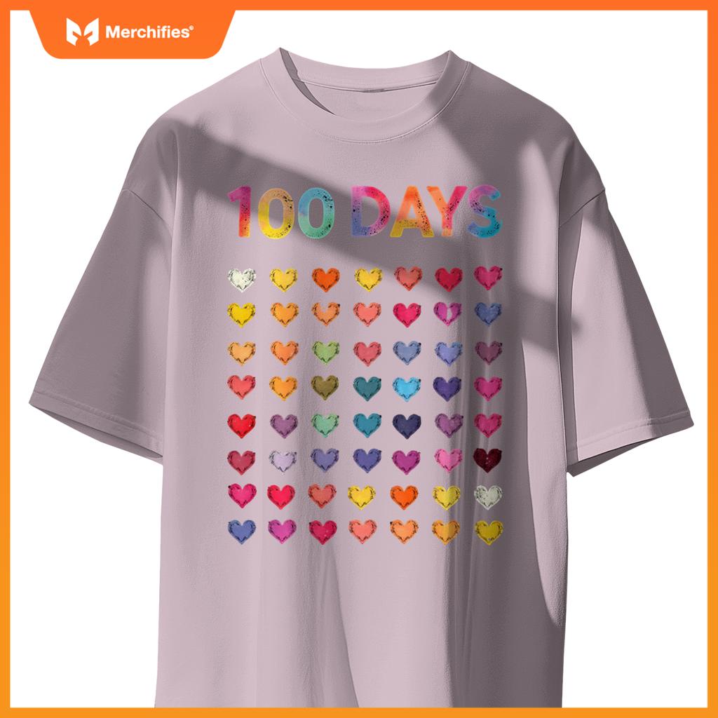 Cute 100 Days of school 100 Hearts 100th Day Kids Teacher