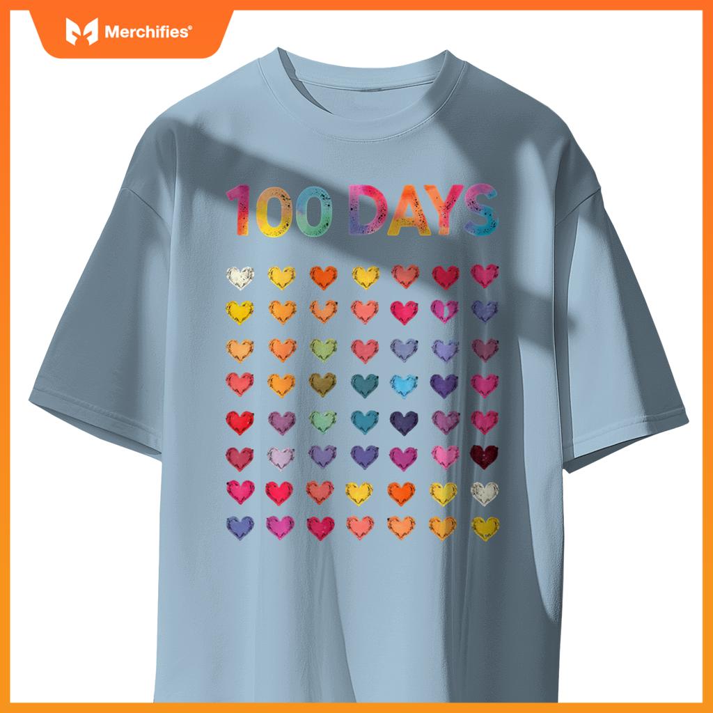 Cute 100 Days of school 100 Hearts 100th Day Kids Teacher