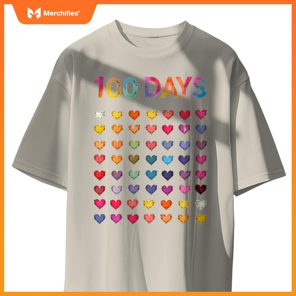 Cute 100 Days of school 100 Hearts 100th Day Kids Teacher