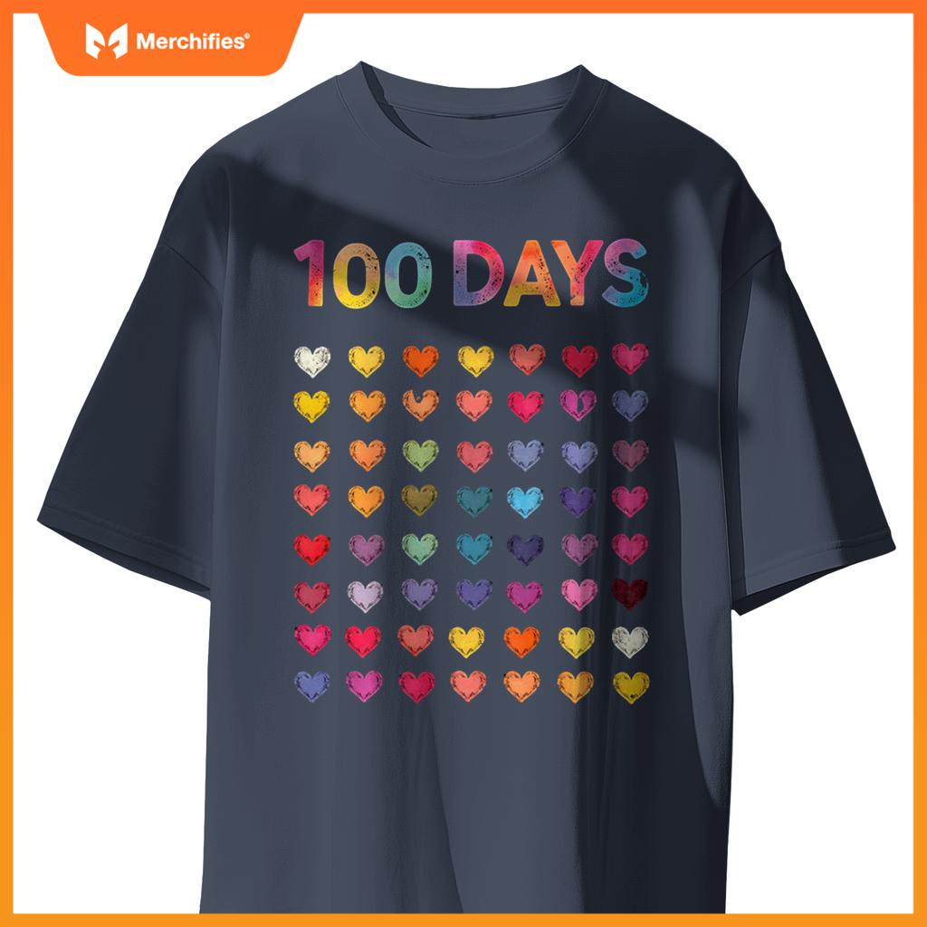 Cute 100 Days of school 100 Hearts 100th Day Kids Teacher