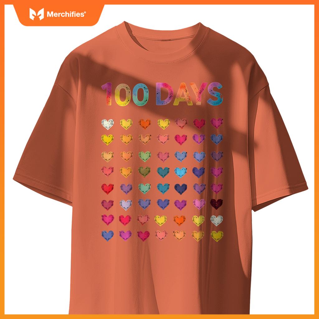 Cute 100 Days of school 100 Hearts 100th Day Kids Teacher