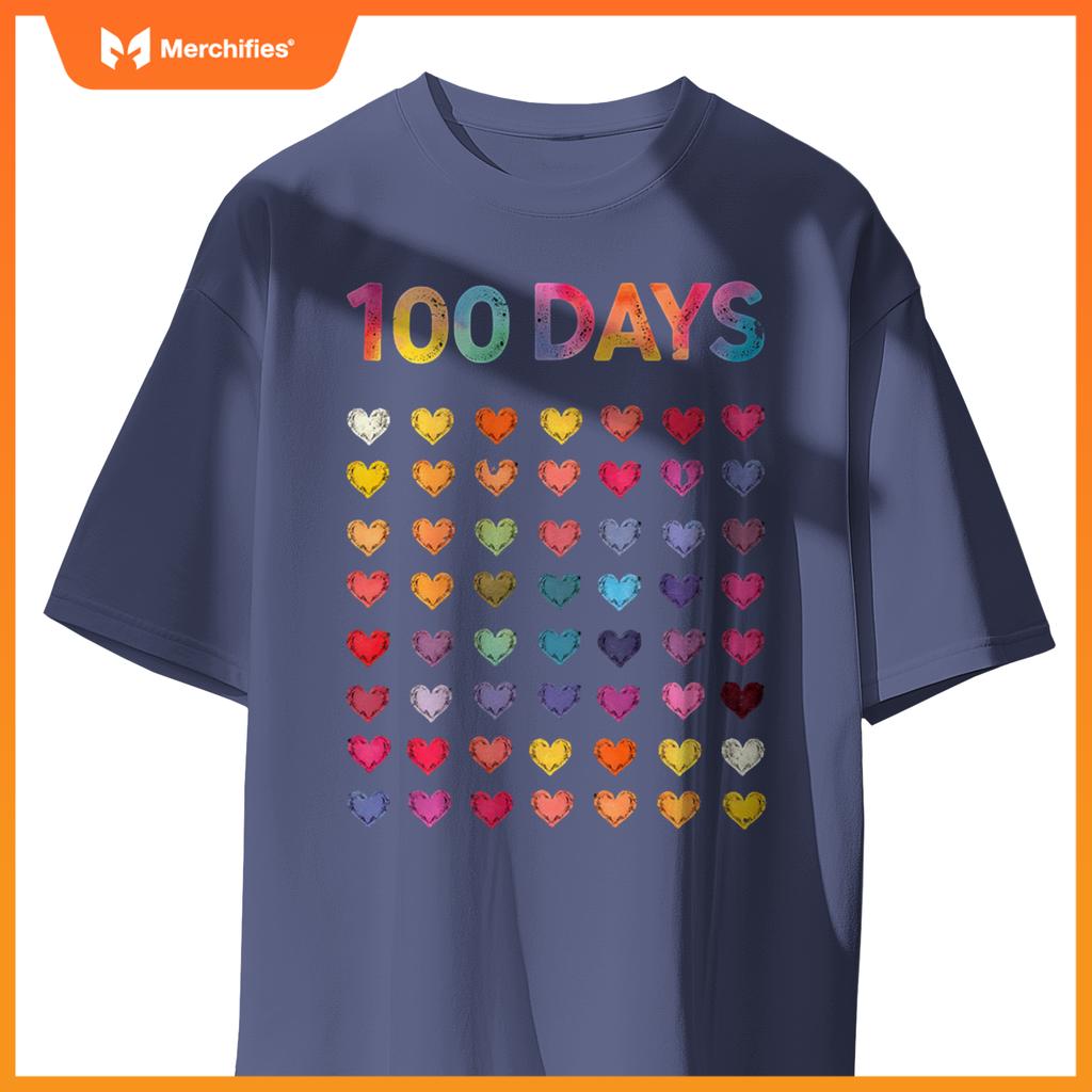 Cute 100 Days of school 100 Hearts 100th Day Kids Teacher