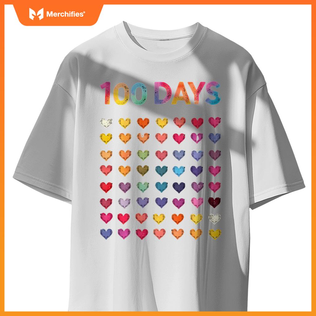 Cute 100 Days of school 100 Hearts 100th Day Kids Teacher