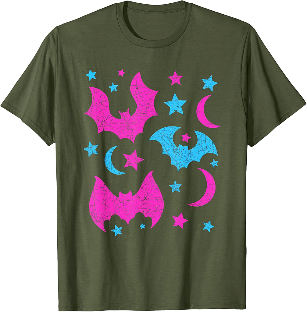 Cute Animal Lover Halloween Women Girls Kids Gift Idea Bat T-Shirt