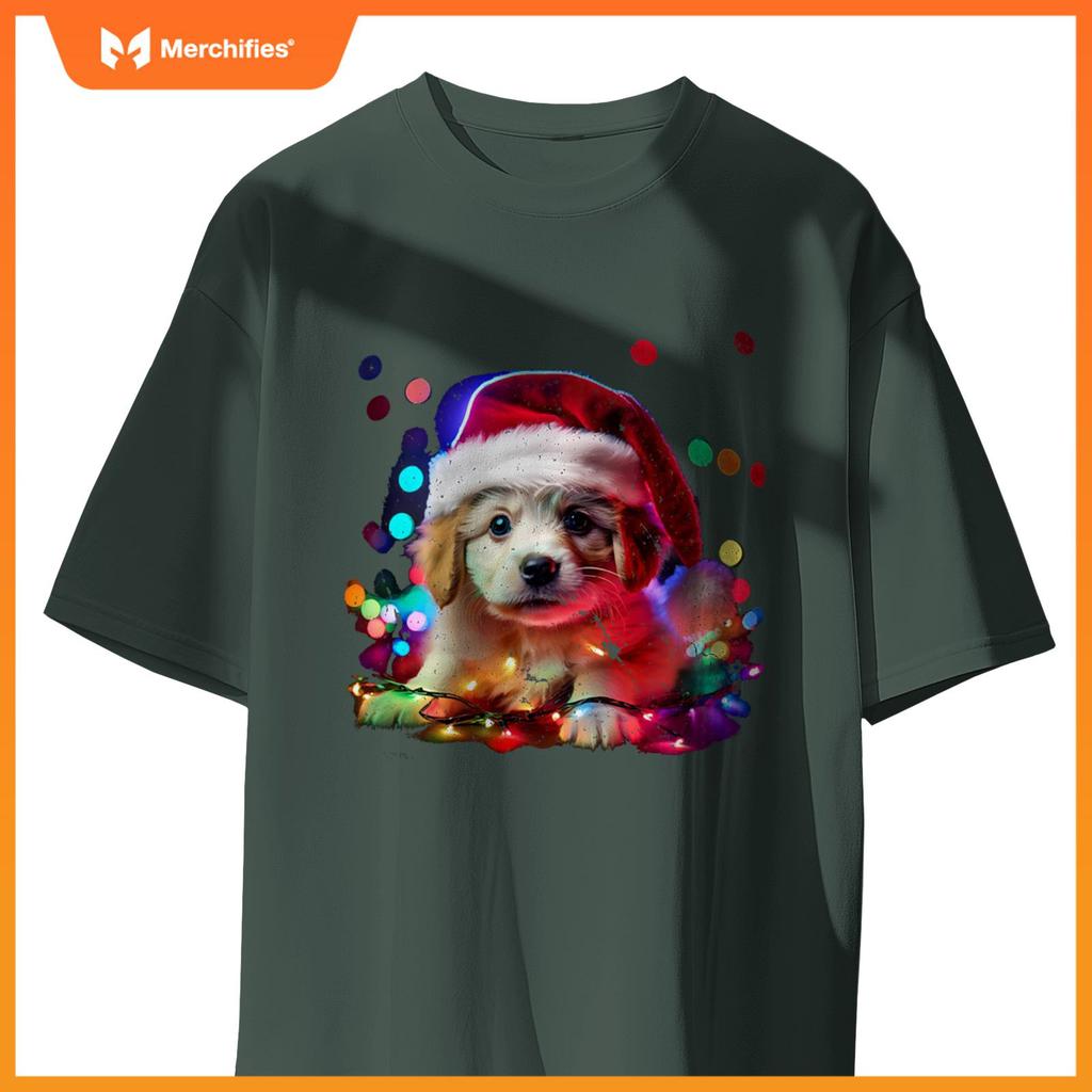 Cute Baby Puppy Animal Christmas Holiday Dog Graphic T-Shirt