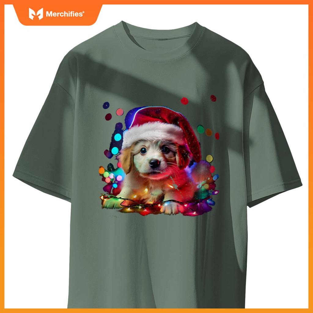 Cute Baby Puppy Animal Christmas Holiday Dog Graphic T-Shirt