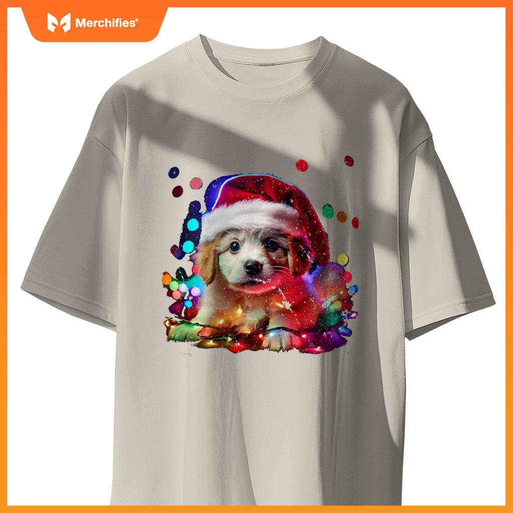 Cute Baby Puppy Animal Christmas Holiday Dog Graphic T-Shirt