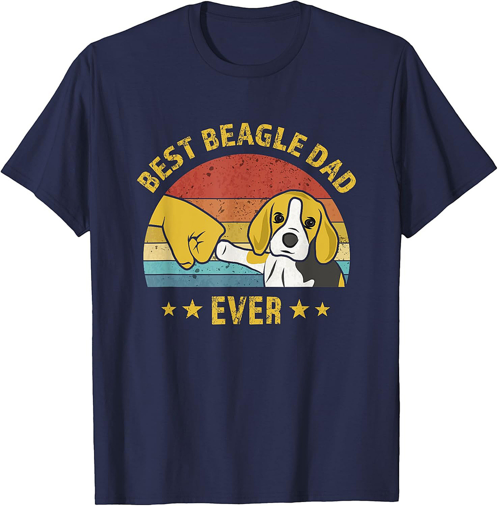 Cute Best Beagle Dad Ever Vintage Puppy Lover Retro T-Shirt