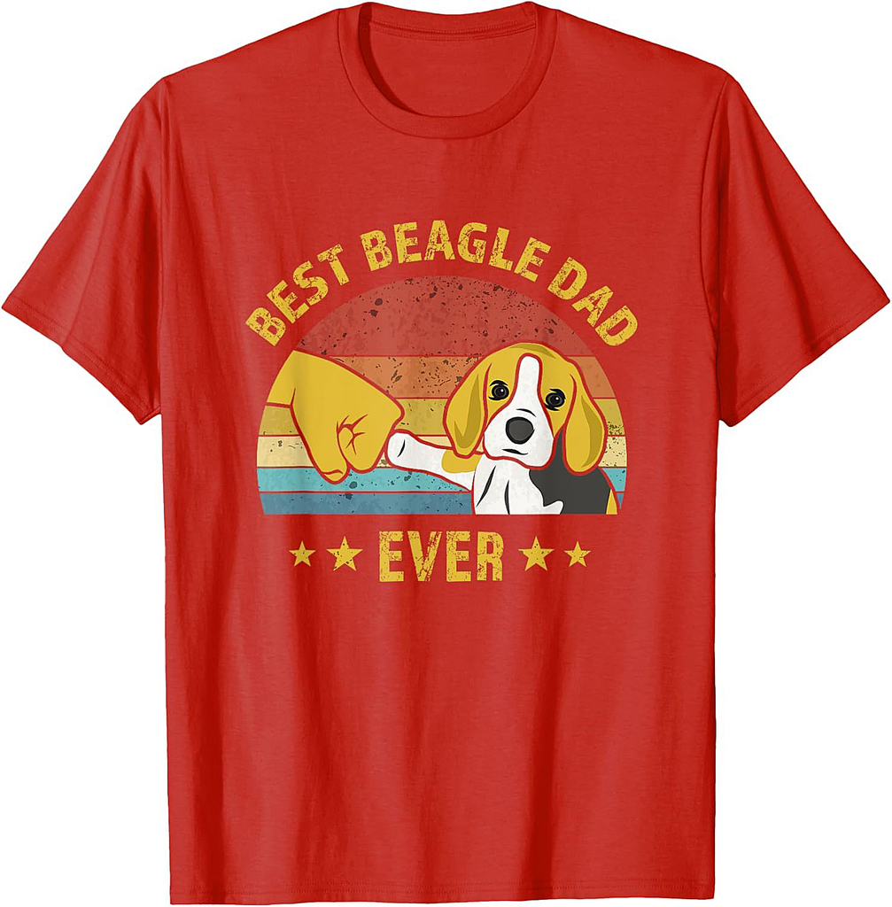 Cute Best Beagle Dad Ever Vintage Puppy Lover Retro T-Shirt
