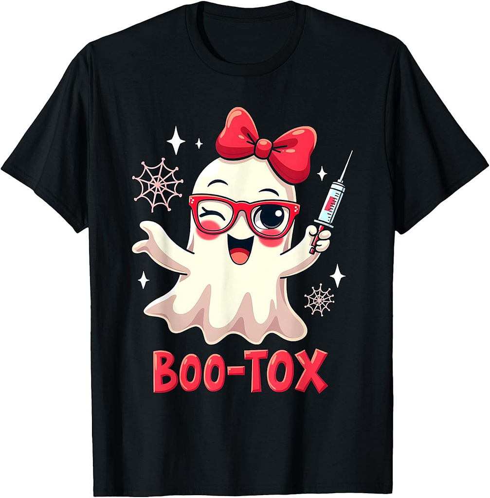 Cute Boo-Tox Halloween Pun Ghost Funny Spooky Design T-Shirt