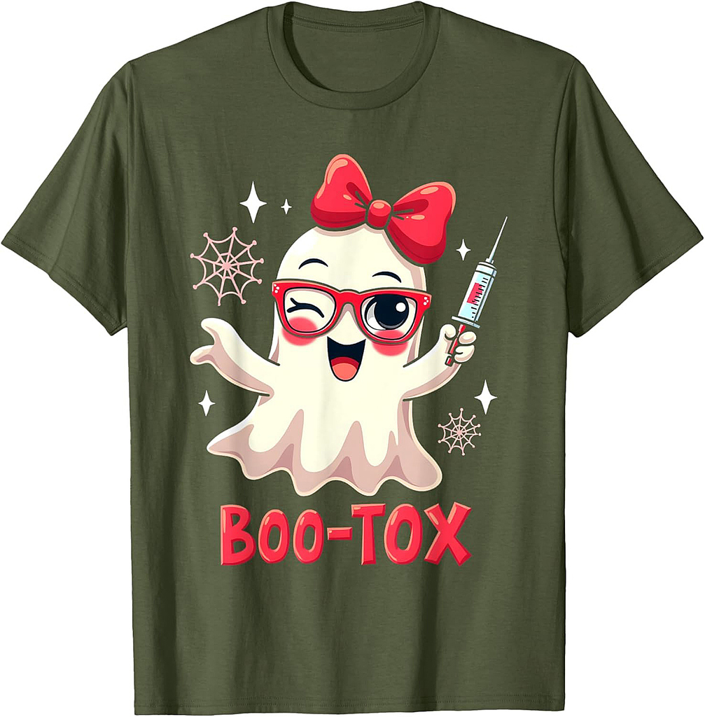 Cute Boo-Tox Halloween Pun Ghost Funny Spooky Design T-Shirt