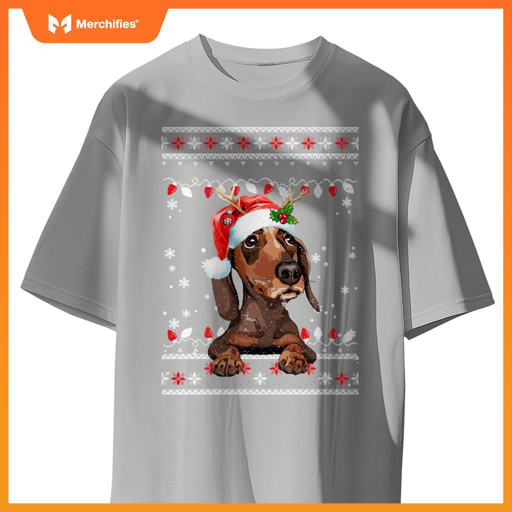 Cute Dachshund Christmas Sweater for Dogs Lover T-Shirt