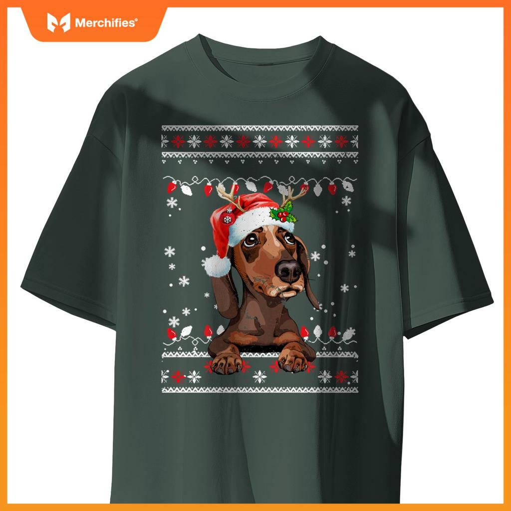 Cute Dachshund Christmas Sweater for Dogs Lover T-Shirt