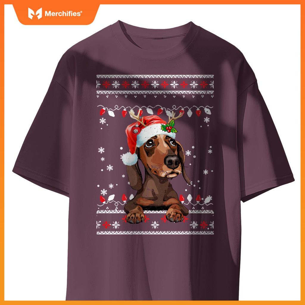 Cute Dachshund Christmas Sweater for Dogs Lover T-Shirt