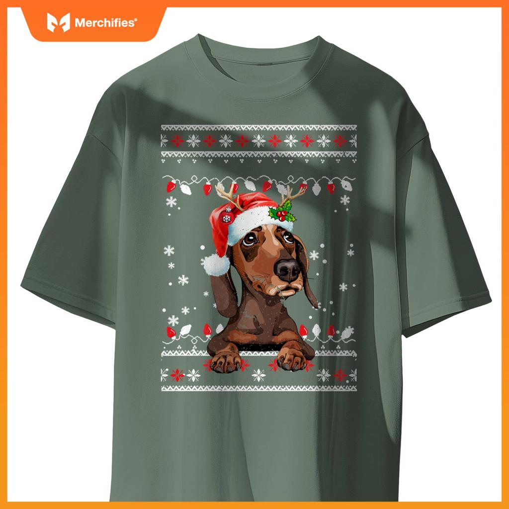 Cute Dachshund Christmas Sweater for Dogs Lover T-Shirt