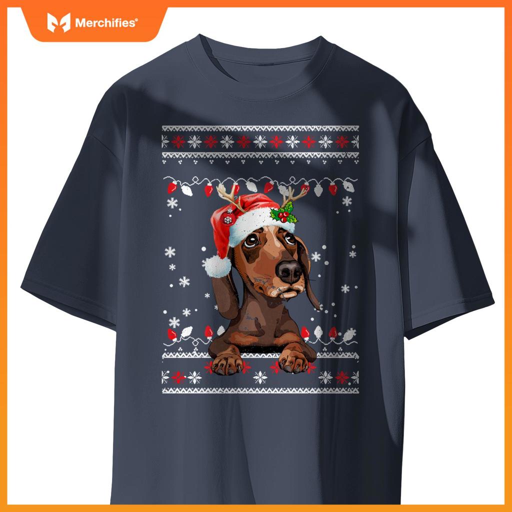 Cute Dachshund Christmas Sweater for Dogs Lover T-Shirt