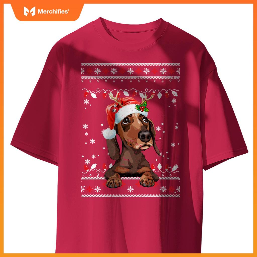 Cute Dachshund Christmas Sweater for Dogs Lover T-Shirt