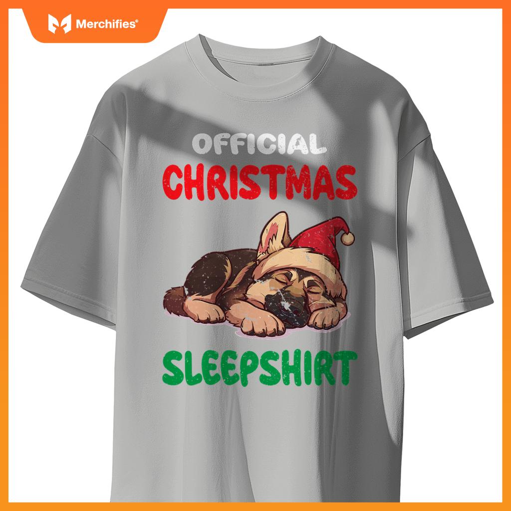 Cute German Shepherd Dog Official Christmas Sleepshirt T-Shirt
