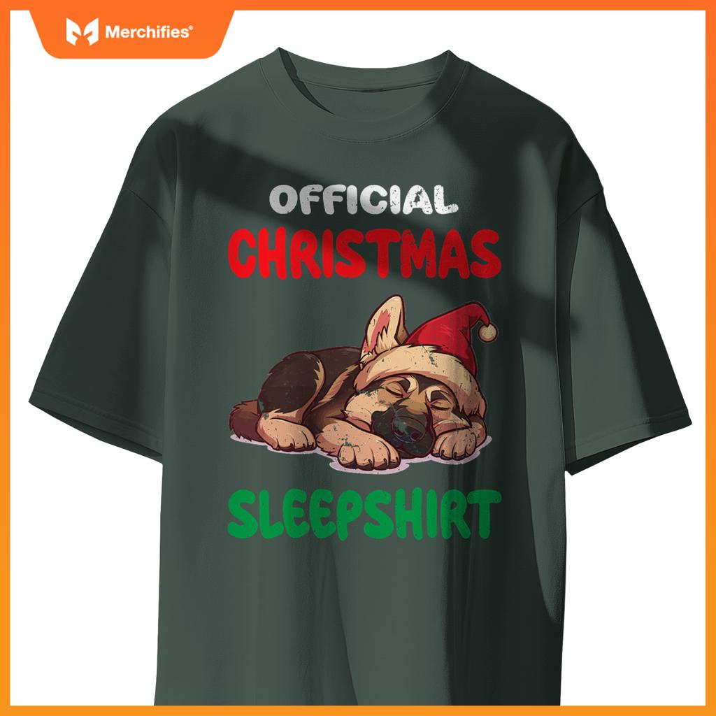 Cute German Shepherd Dog Official Christmas Sleepshirt T-Shirt