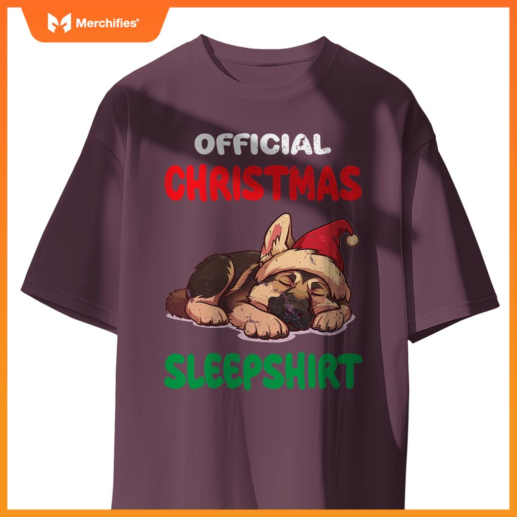 Cute German Shepherd Dog Official Christmas Sleepshirt T-Shirt