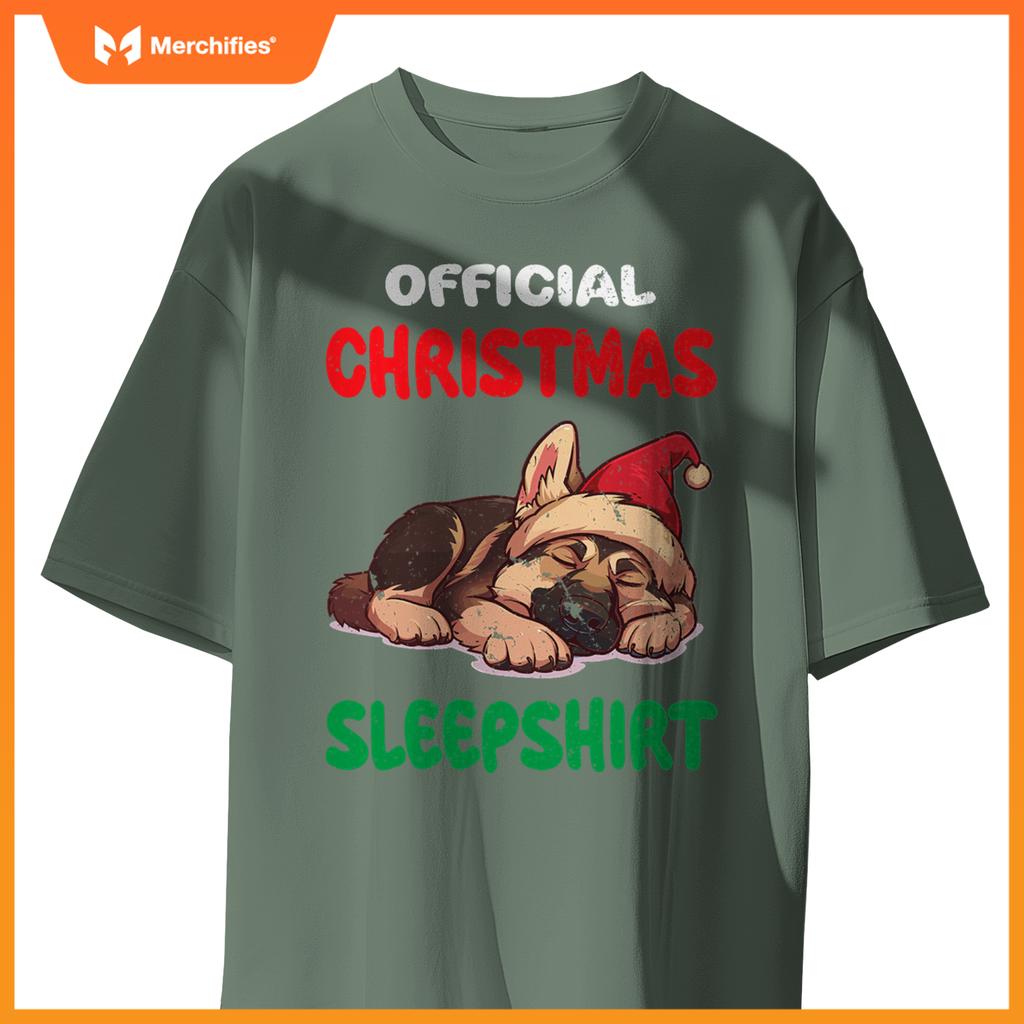 Cute German Shepherd Dog Official Christmas Sleepshirt T-Shirt