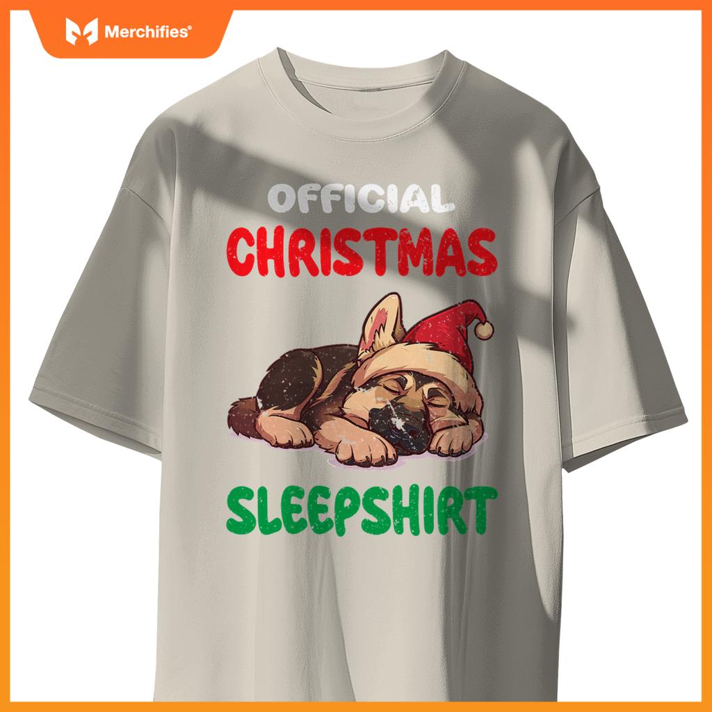 Cute German Shepherd Dog Official Christmas Sleepshirt T-Shirt