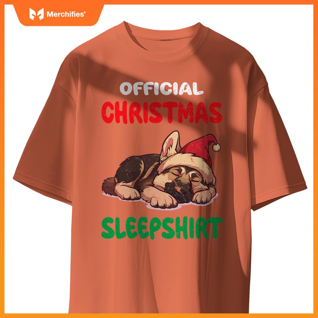Cute German Shepherd Dog Official Christmas Sleepshirt T-Shirt
