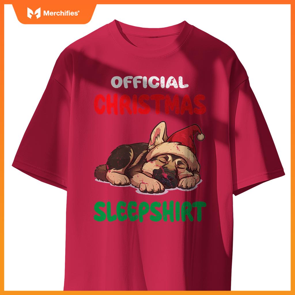 Cute German Shepherd Dog Official Christmas Sleepshirt T-Shirt