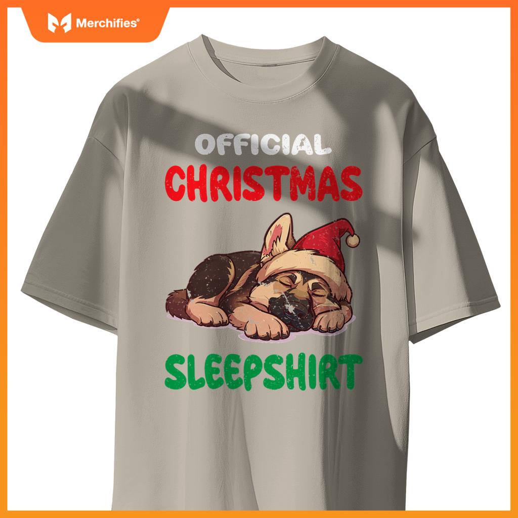 Cute German Shepherd Dog Official Christmas Sleepshirt T-Shirt