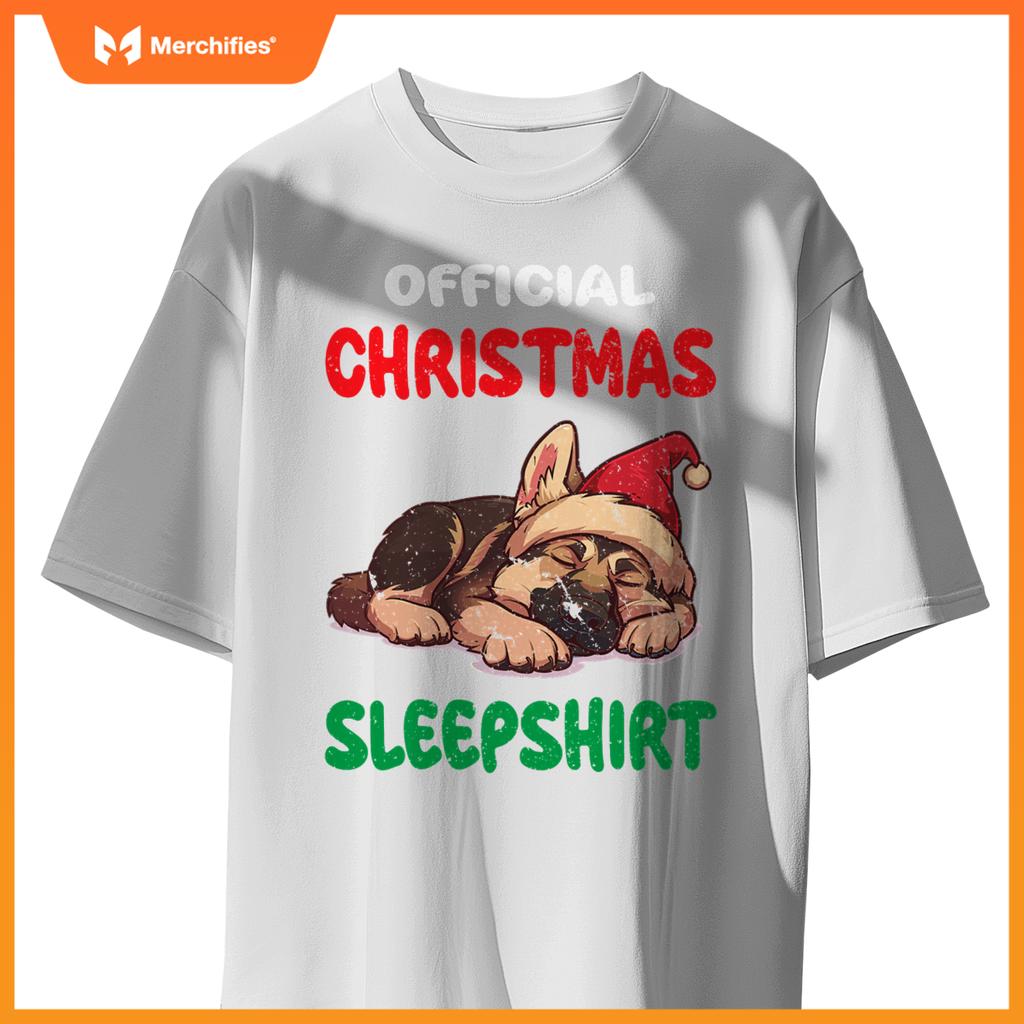 Cute German Shepherd Dog Official Christmas Sleepshirt T-Shirt