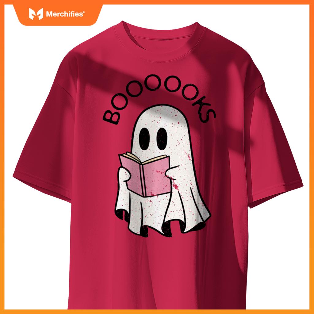 Cute Ghost Book Reading Halloween Books Lover Teacher