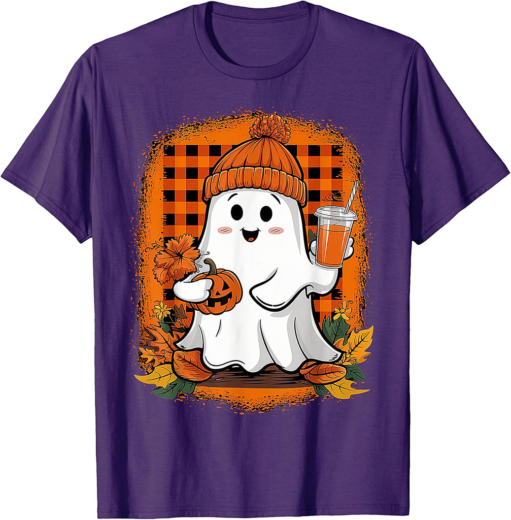 Cute Ghost Fall Pumpkin Halloween Gifts For Men Women Kids T-Shirt