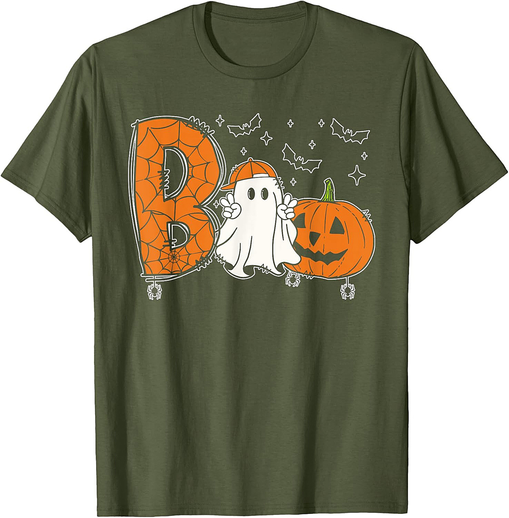 Cute Ghost Funny Ghost Boo Halloween Spooky Vibes Kids Girls T-Shirt