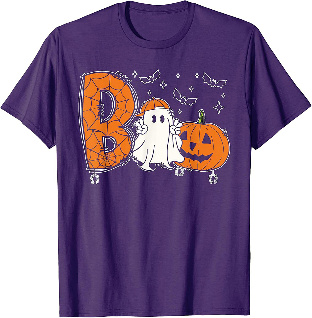 Cute Ghost Funny Ghost Boo Halloween Spooky Vibes Kids Girls T-Shirt