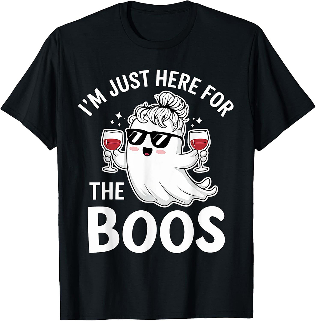 Cute Ghost Halloween Design – I’m Just Here for the Boos T-Shirt