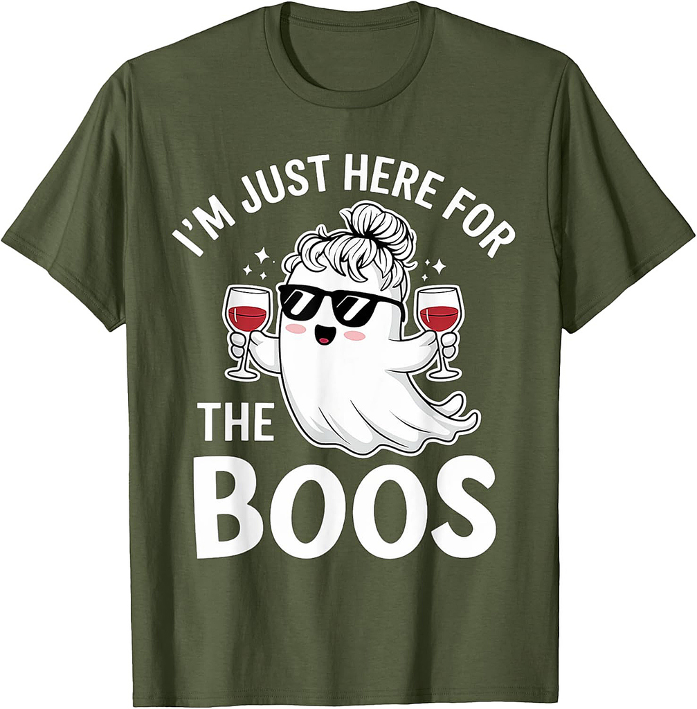Cute Ghost Halloween Design – I’m Just Here for the Boos T-Shirt