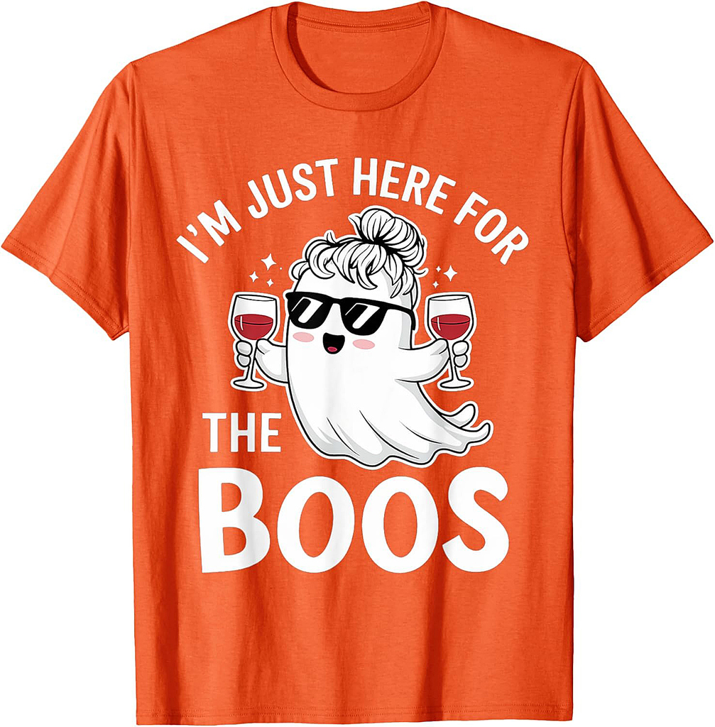 Cute Ghost Halloween Design – I’m Just Here for the Boos T-Shirt