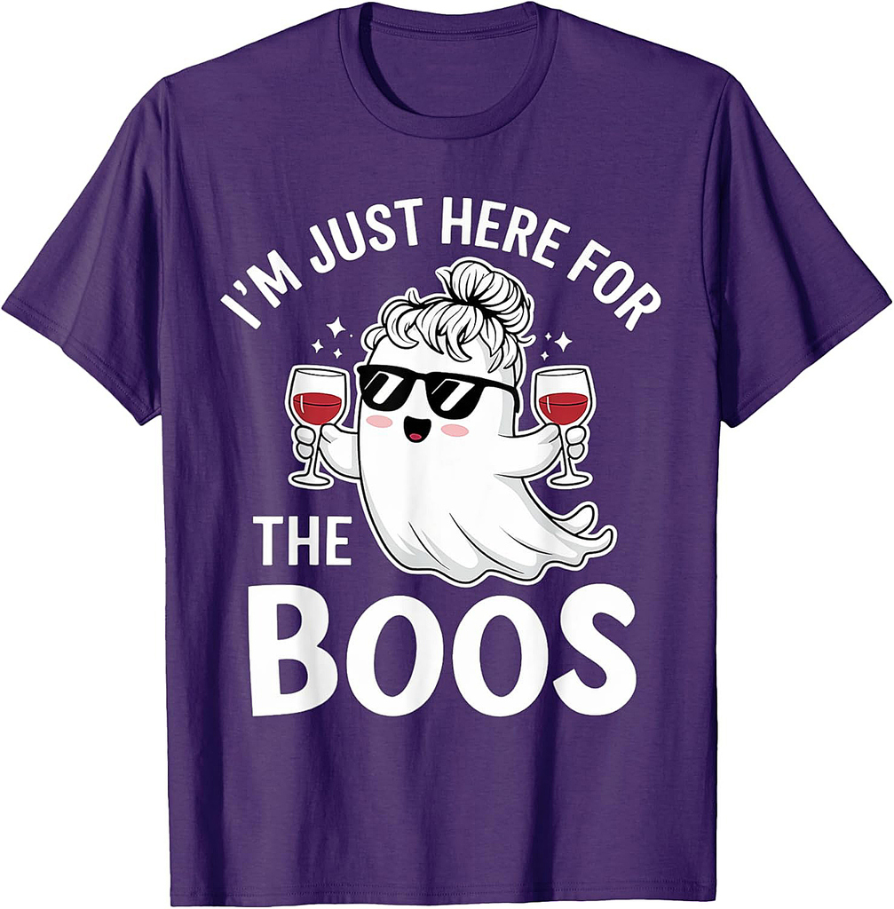 Cute Ghost Halloween Design – I’m Just Here for the Boos T-Shirt