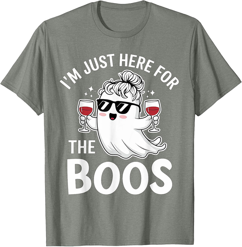Cute Ghost Halloween Design – I’m Just Here for the Boos T-Shirt