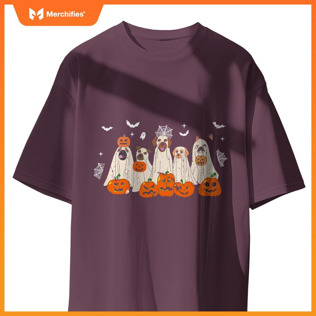 Cute Halloween Ghost Dogs Funny Dog Lovers Men Women T-Shirt