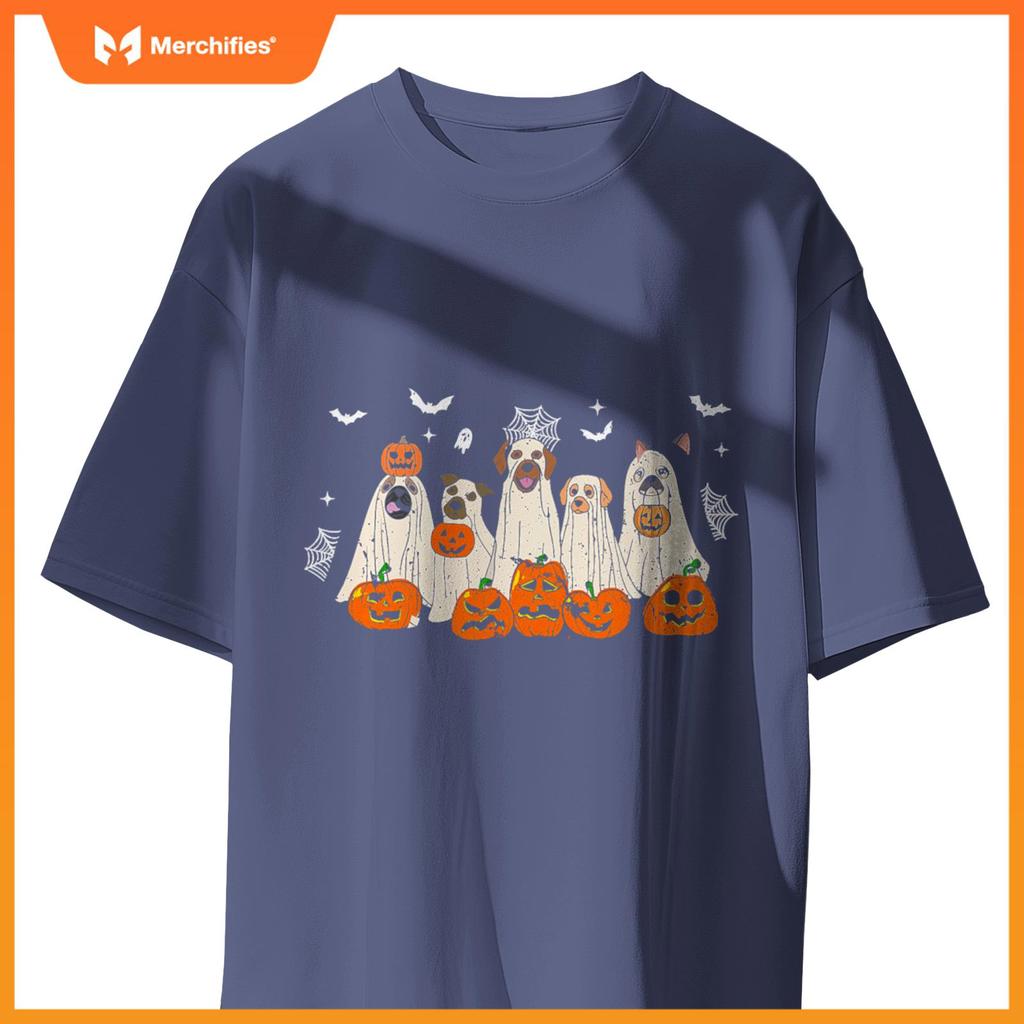 Cute Halloween Ghost Dogs Funny Dog Lovers Men Women T-Shirt