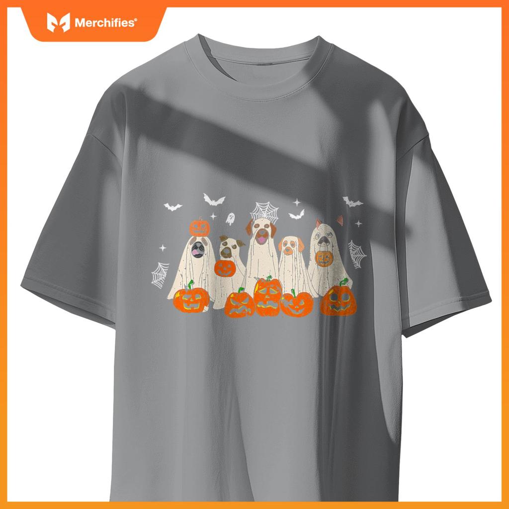 Cute Halloween Ghost Dogs Funny Dog Lovers Men Women T-Shirt