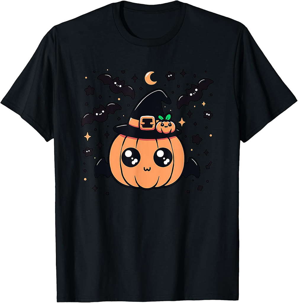 Cute Halloween Pumpkin Bat For Kids and Halloween Lovers T-Shirt