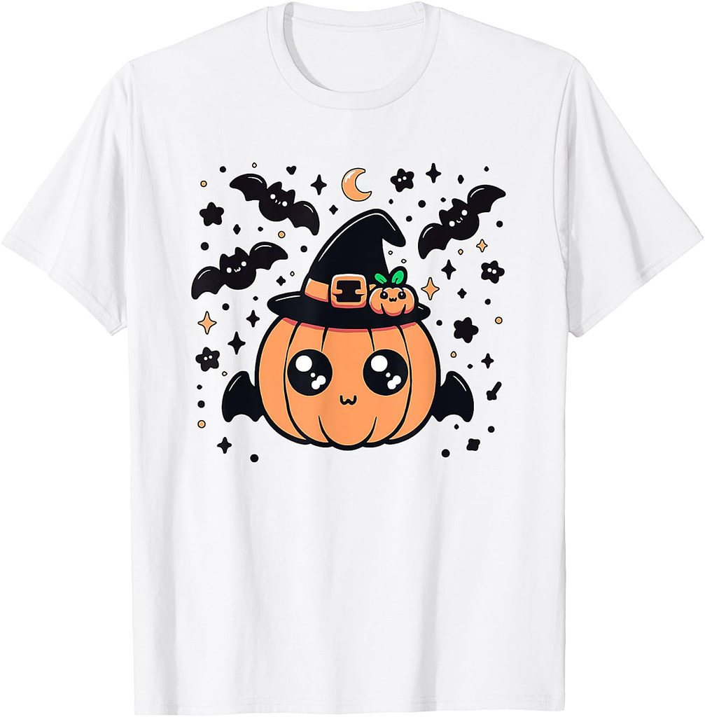 Cute Halloween Pumpkin Bat For Kids and Halloween Lovers T-Shirt