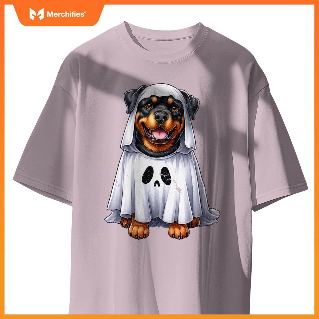 Cute Halloween Rottweiler Dog as Ghost Dog Owner Dogs T-Shirt