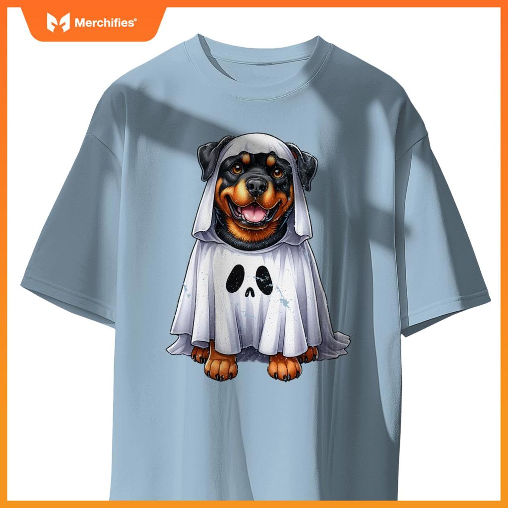 Cute Halloween Rottweiler Dog as Ghost Dog Owner Dogs T-Shirt