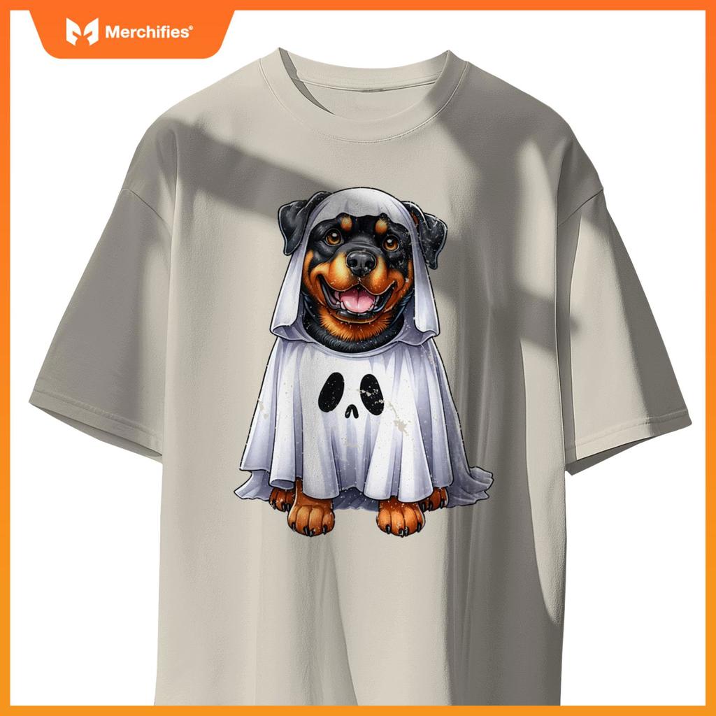 Cute Halloween Rottweiler Dog as Ghost Dog Owner Dogs T-Shirt