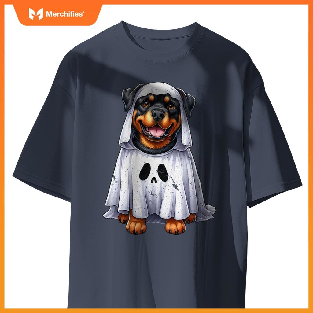 Cute Halloween Rottweiler Dog as Ghost Dog Owner Dogs T-Shirt